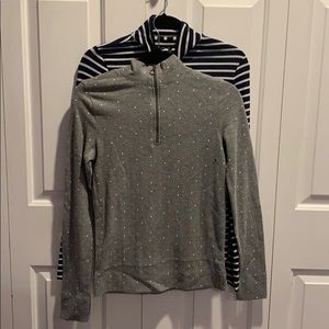 Two Aerie Quarter Zip Pajama Tops